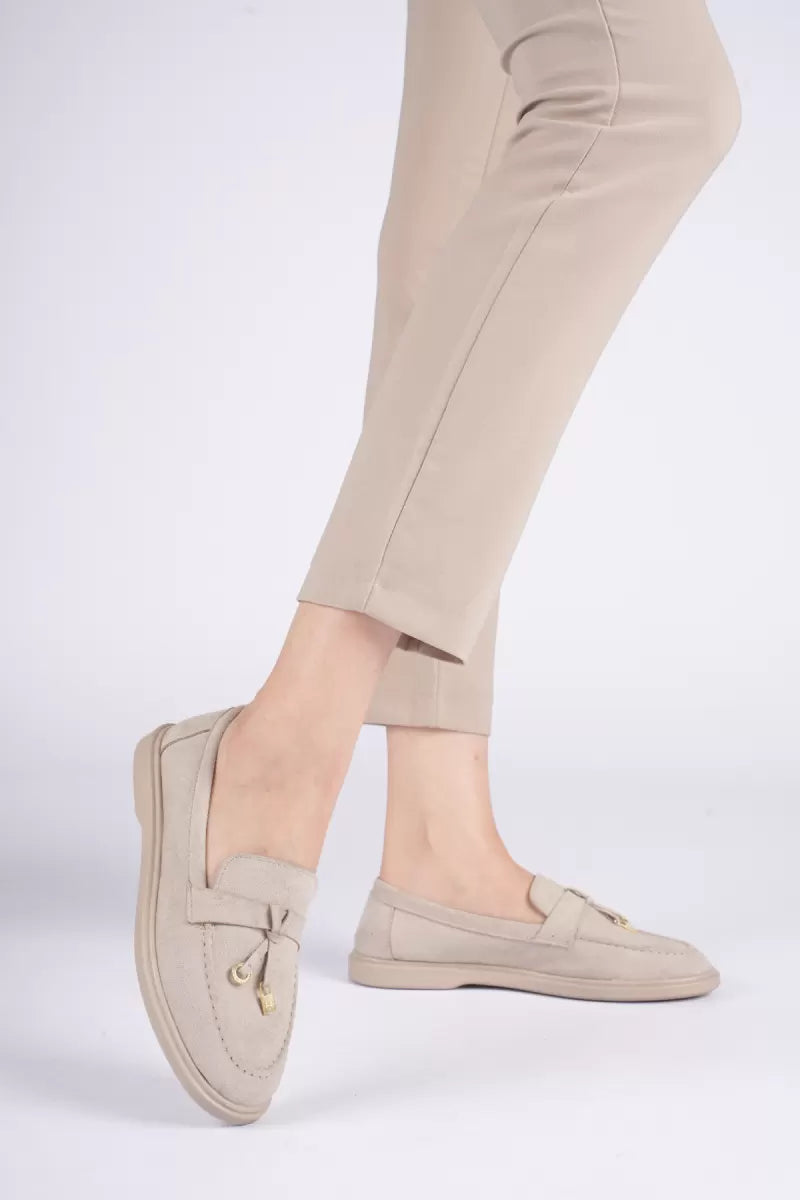 Braga Premium Günlük Bej Süet Loafer