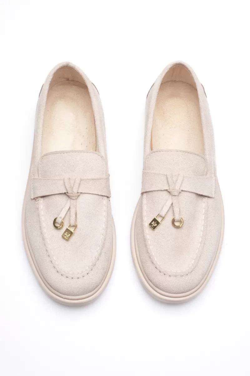 Braga Premium Günlük Bej Süet Loafer
