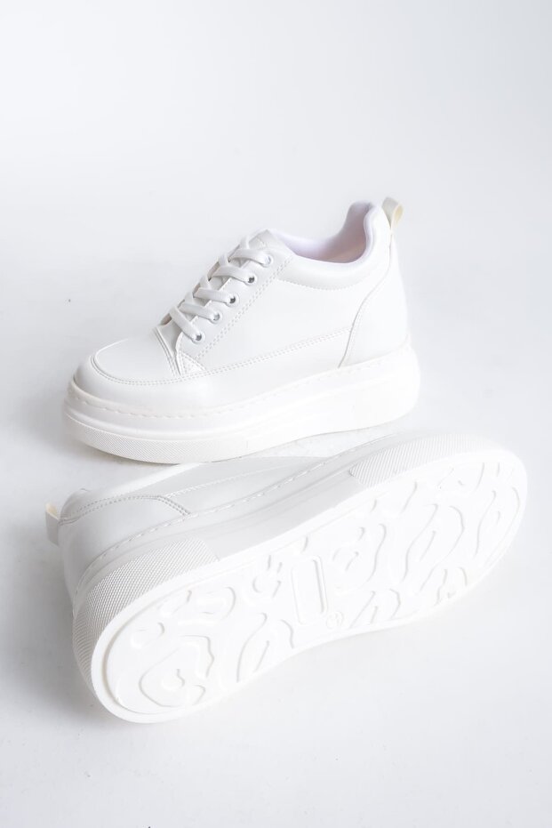 Alexis Premium 8 cm Gizli Topuk Kadın Beyaz Spor Ayakkabı