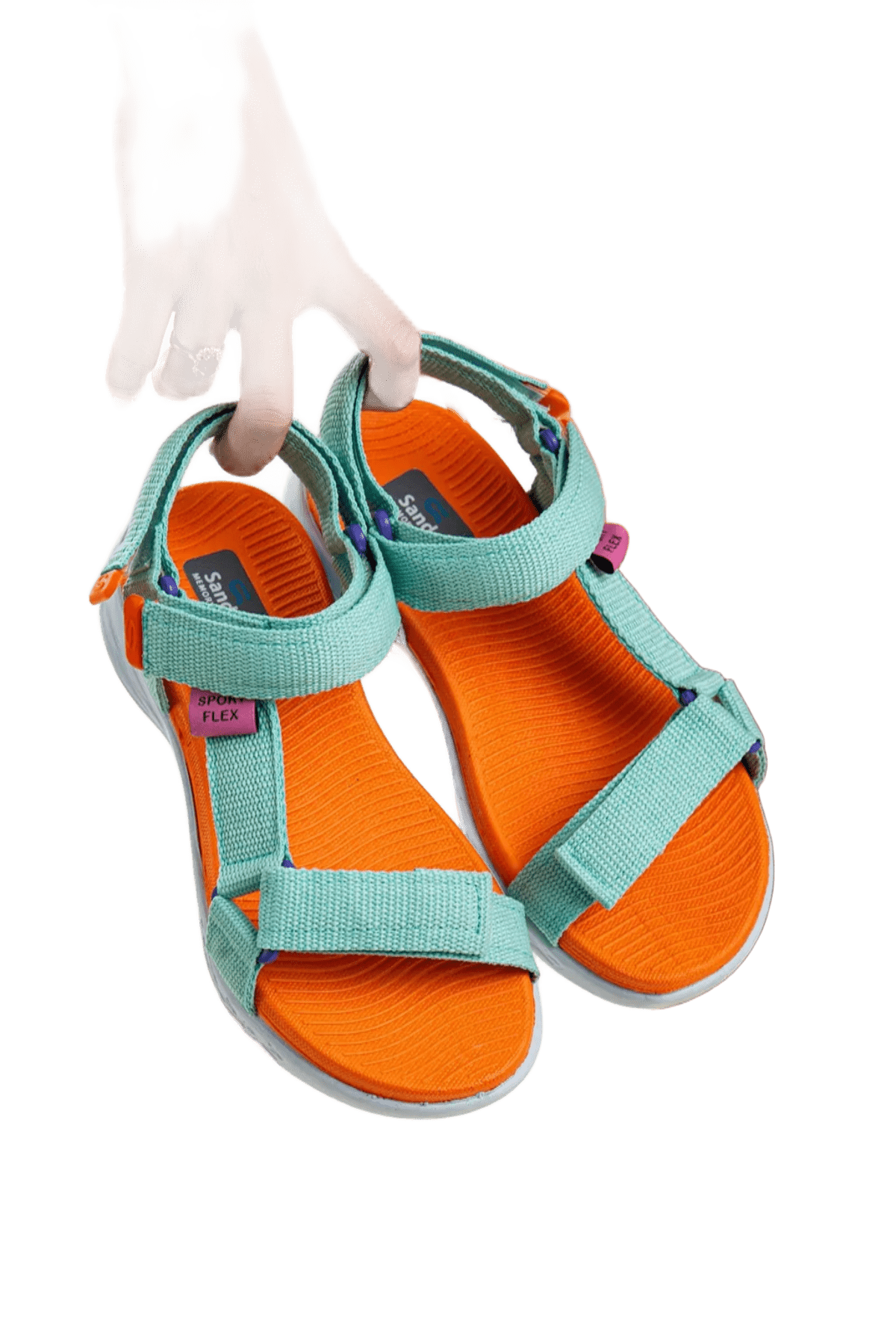 Sandals Comfortable Sole Velcro Daily Women's Sports Green Orange Sandals