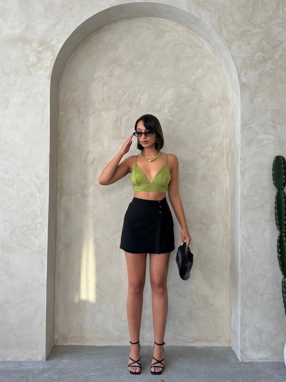 Women's Eyelet Lace-Up Black Shorts