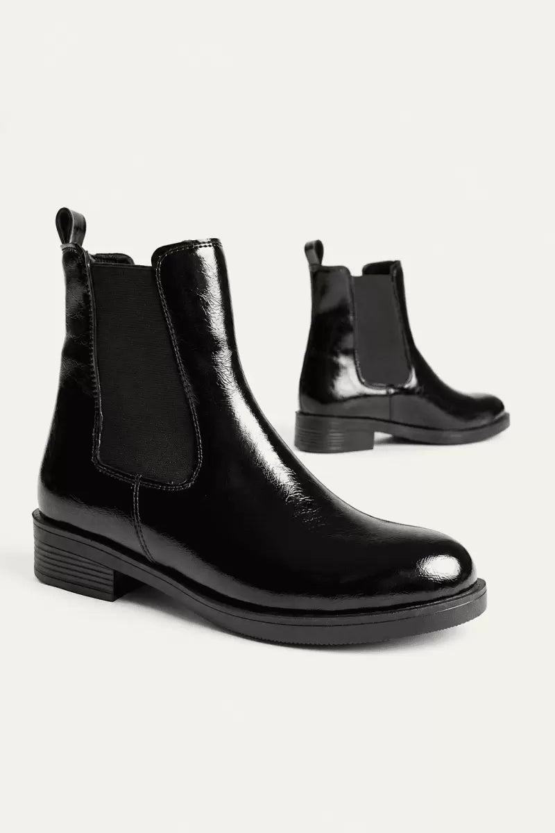 ZRK01MK06 Premium Su Geçirmez Bağcıksız Siyah Rugan Kaymaz Taban Kışlık Bot