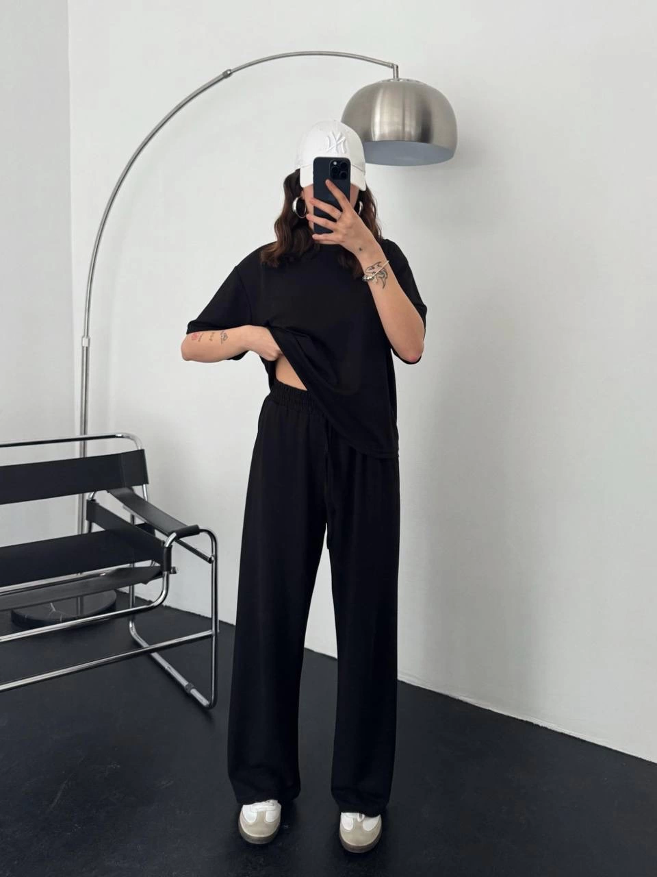 Women's Modal Oys Fabric Short Sleeve Tracksuit Bottom Top Set Burgundy Black