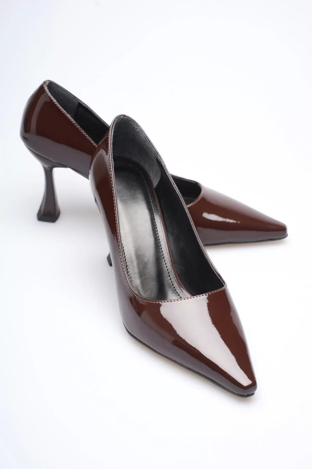 Cordelia Premium Rugan Acı Kahve Stiletto 7 cm