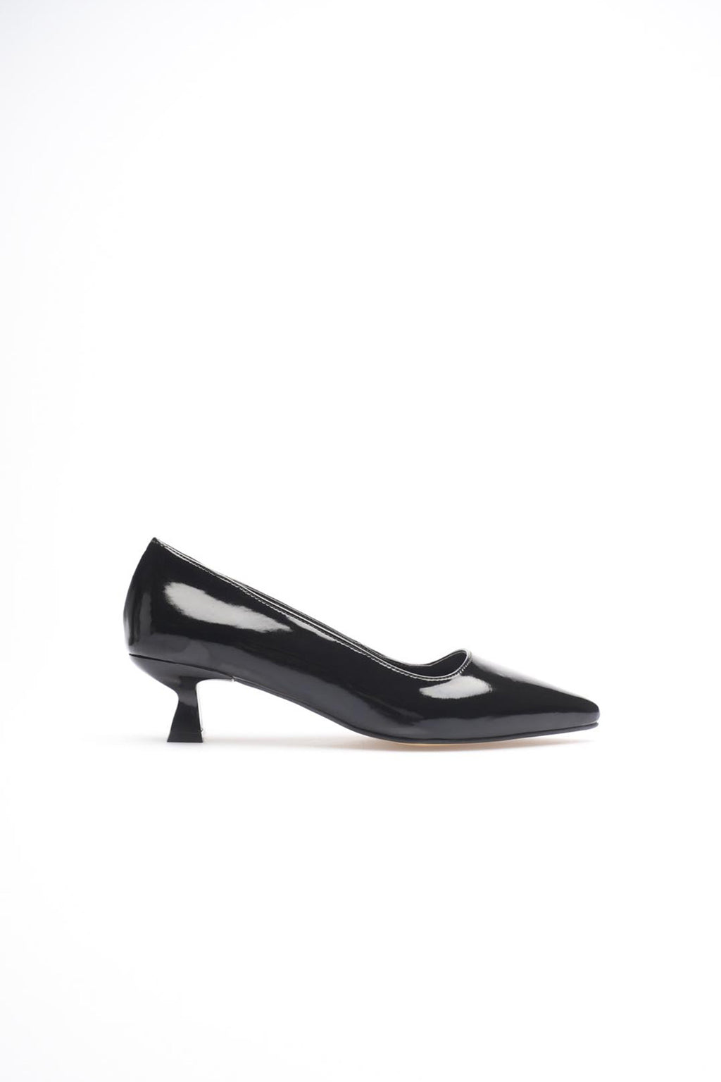 ZR20MS03 Premium Siyah Rugan Kadın Günlük Kısa Topuklu Stiletto