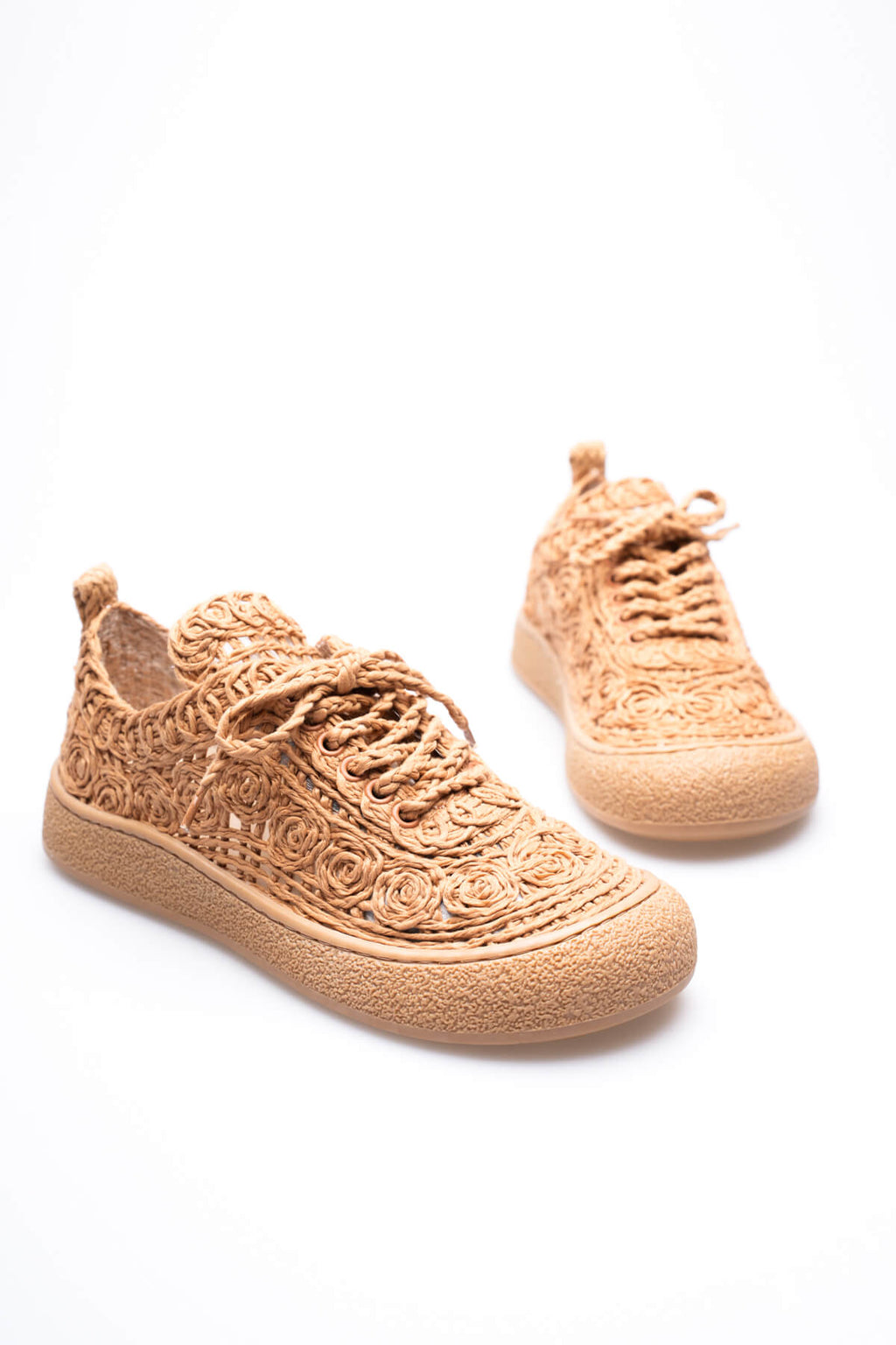 ZR01MY01 Premium Taba Örgü Detaylı Günlük Sneaker Rahat ve Hafif Kadın Spor Ayakkabı