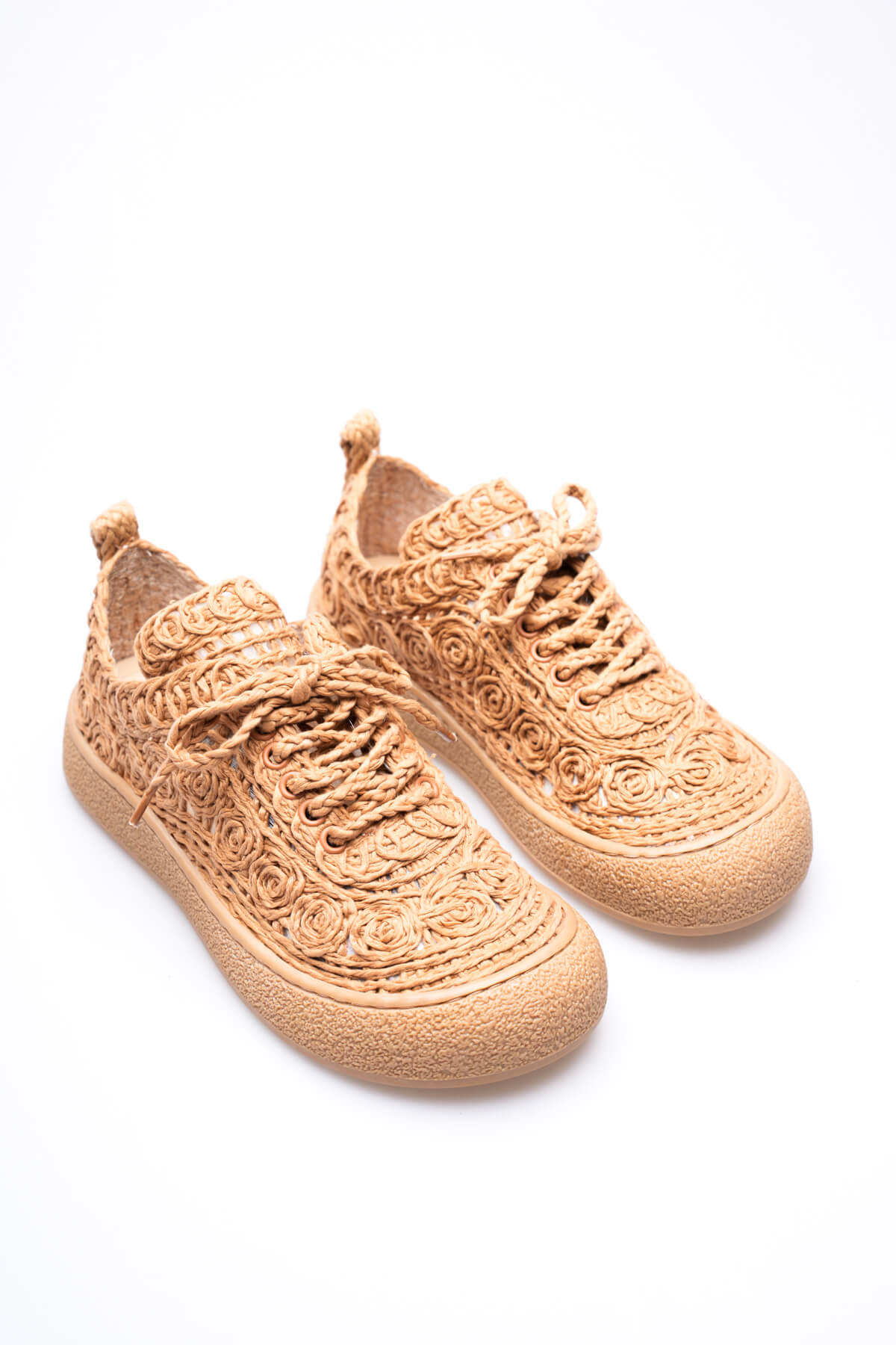 ZR01MY01 Premium Taba Örgü Detaylı Günlük Sneaker Rahat ve Hafif Kadın Spor Ayakkabı