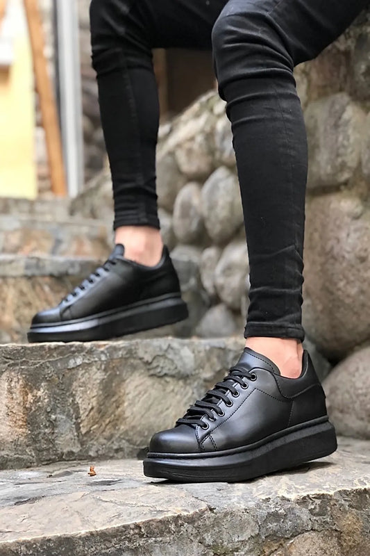 Bull Bağcıklı Tarz Erkek Rahat Siyah Sneaker