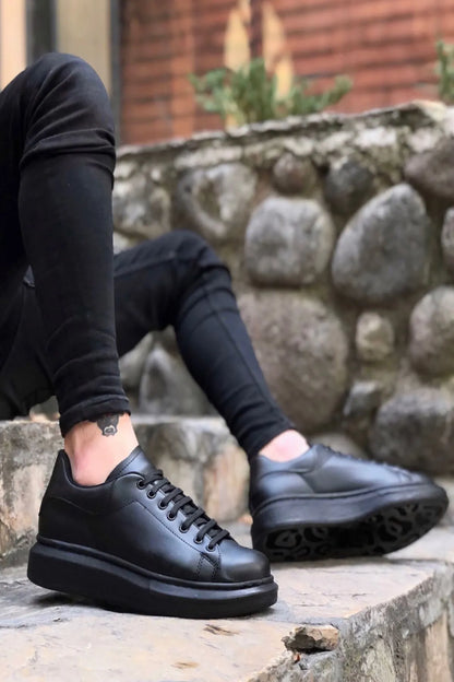 Bull Bağcıklı Tarz Erkek Rahat Siyah Sneaker