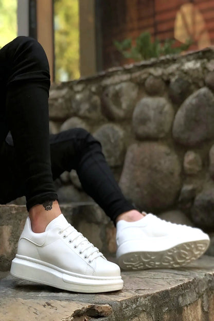 Bull Bağcıklı Tarz Erkek Rahat Beyaz Sneaker