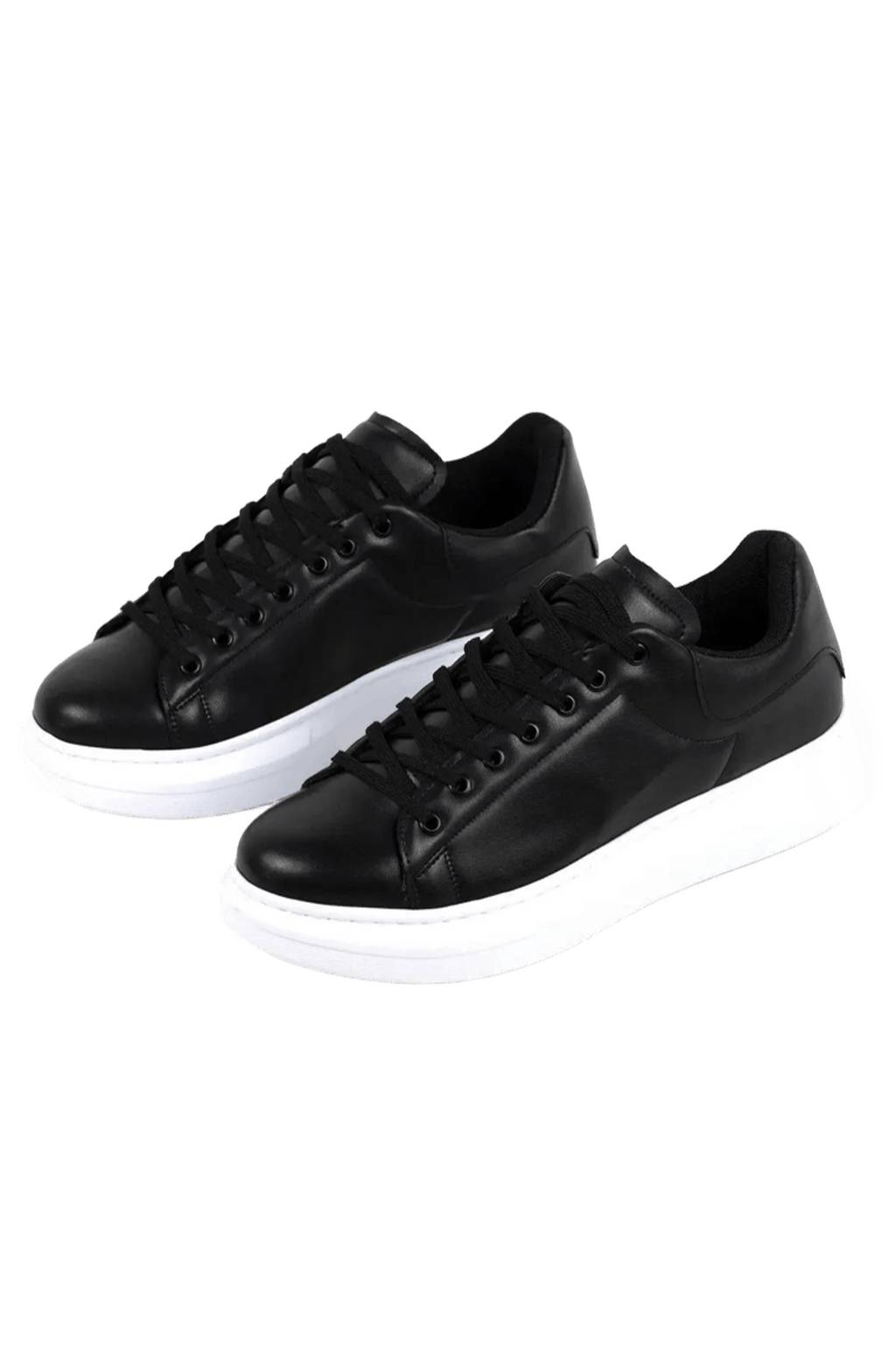 Bull Lace-Up Style Men's Casual Black White Sneakers