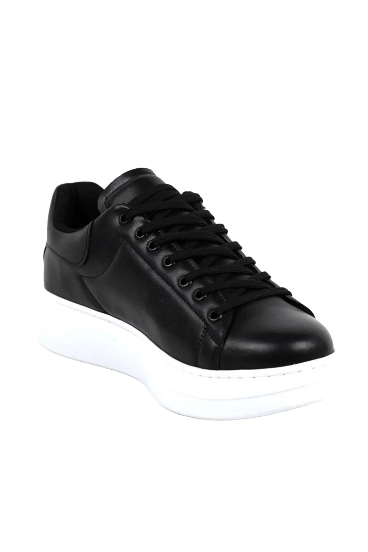 Bull Lace-Up Style Men's Casual Black White Sneakers