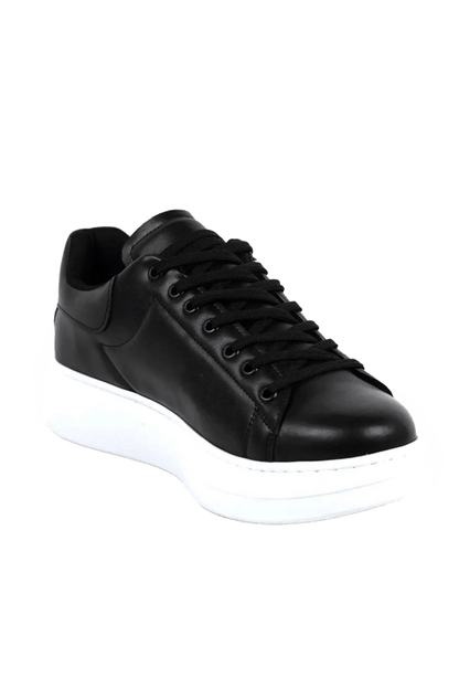 Bull Bağcıklı Tarz Erkek Rahat Siyah Beyaz Sneaker
