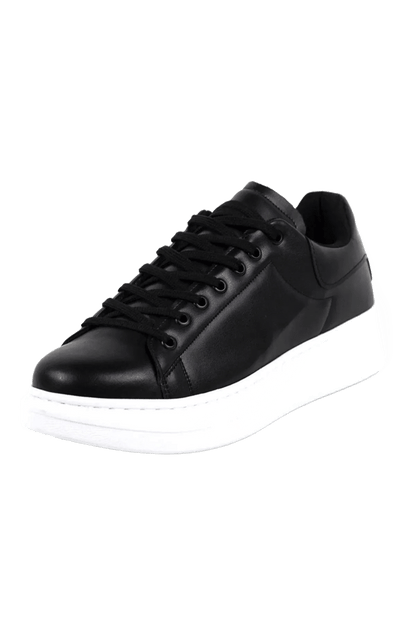 Bull Bağcıklı Tarz Erkek Rahat Siyah Beyaz Sneaker