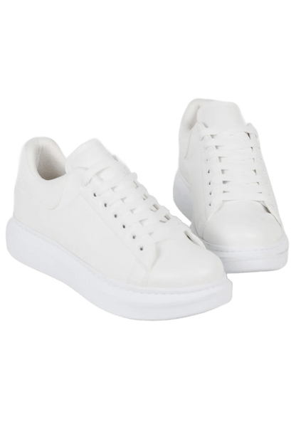 Bull Bağcıklı Tarz Erkek Rahat Beyaz Sneaker