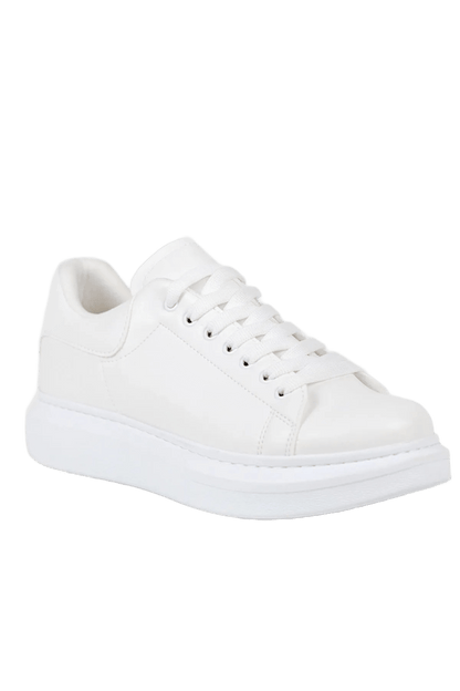 Bull Bağcıklı Tarz Erkek Rahat Beyaz Sneaker