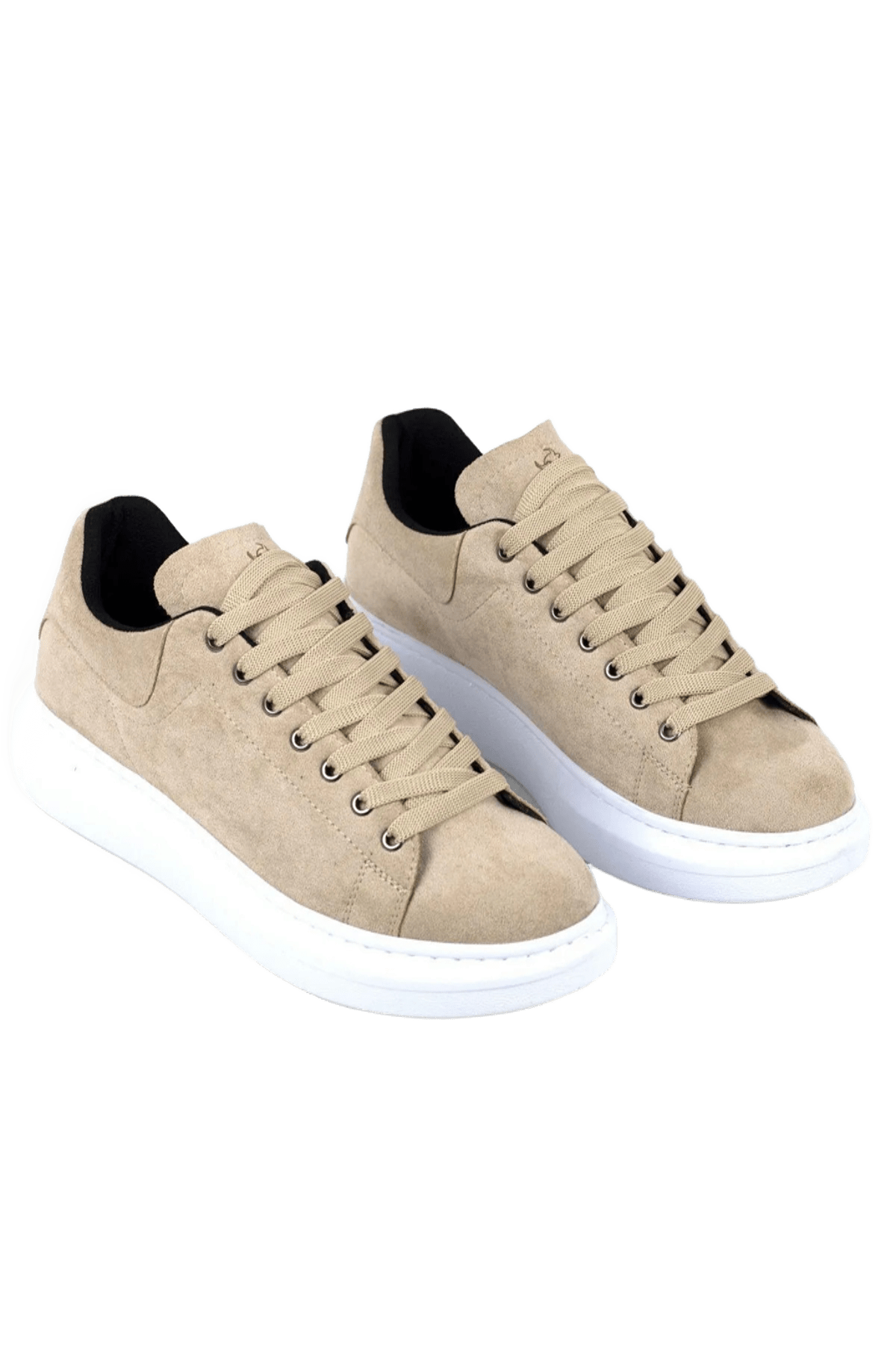 Bull Bağcıklı Tarz Erkek Rahat Krem Süet Sneaker