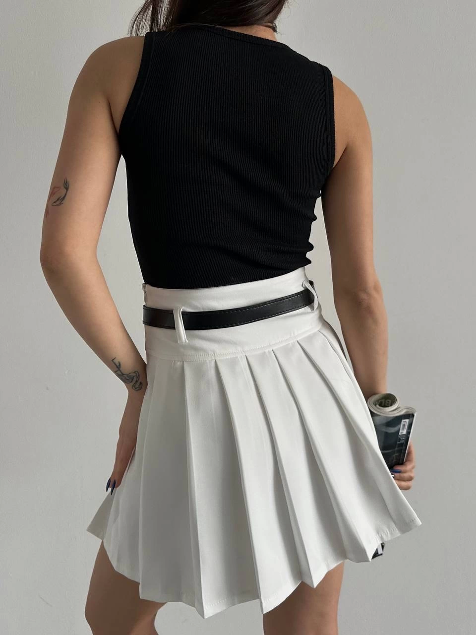 Halter Yaka Kalp Kanatlı Bluz Siyah