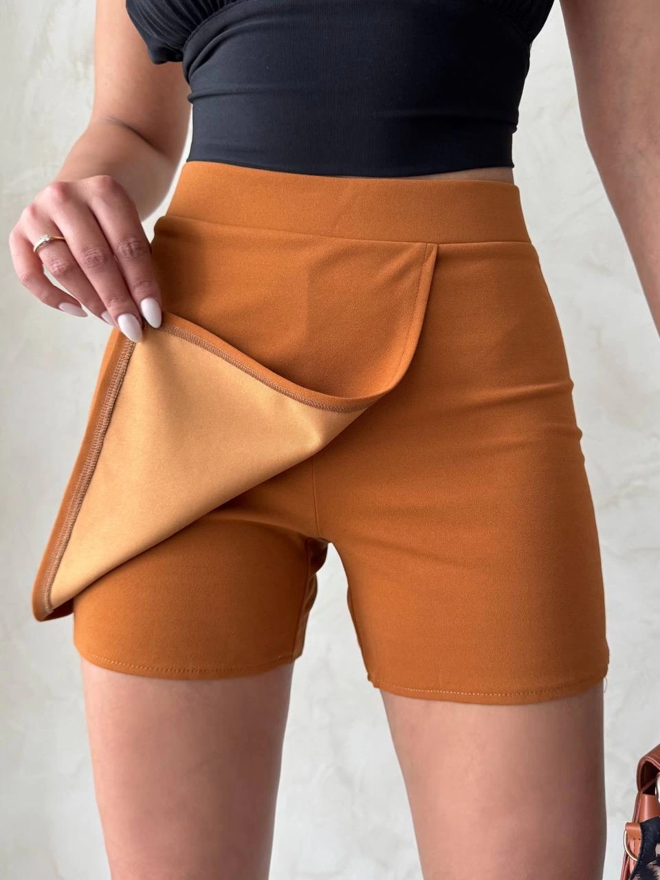 Camel Shorts Skirt with Cover