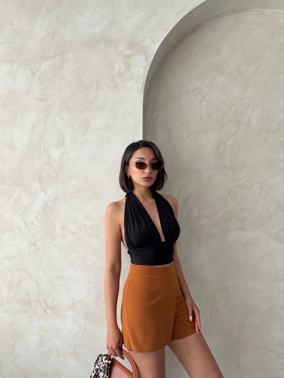 Camel Shorts Skirt with Cover