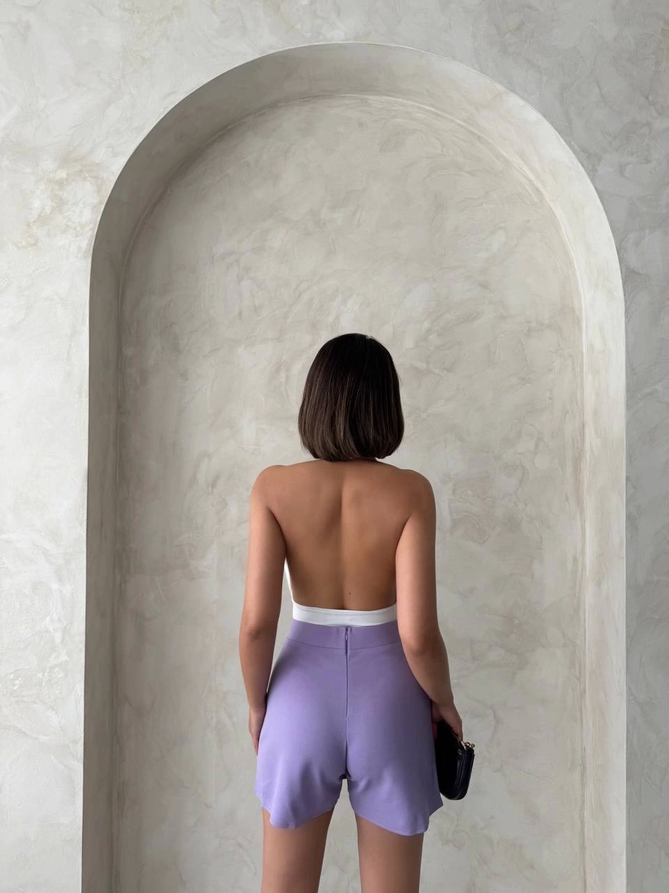Lilac Shorts Skirt with Cover