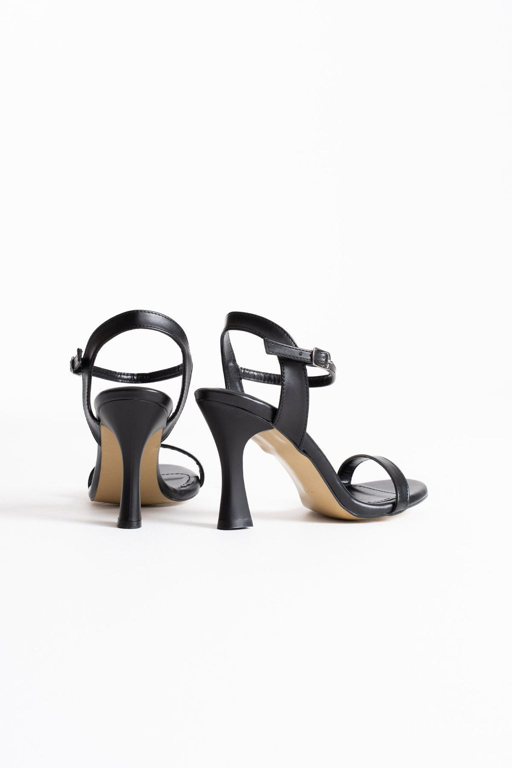 Karen Premium Women's Black Single Strap Heeled Sandals
