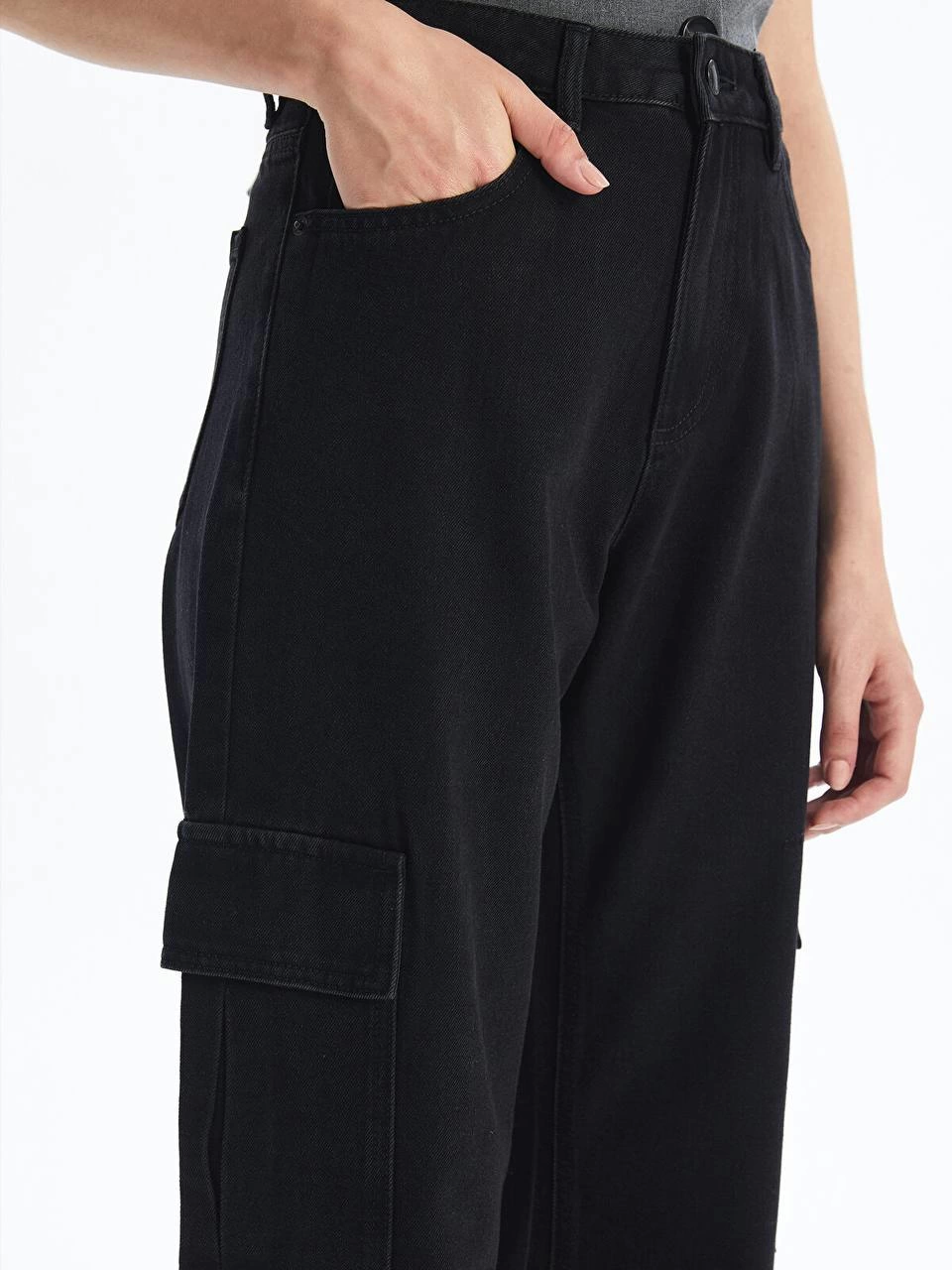 Cargo Pocket Jeans Black