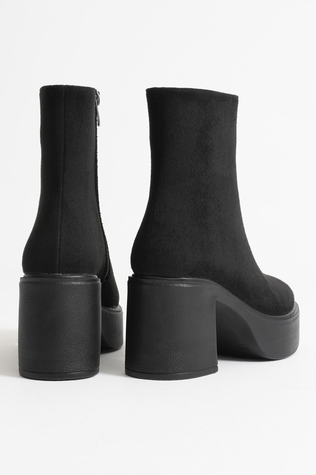 Katy Premium Women's Black Suede Block Heel Boots