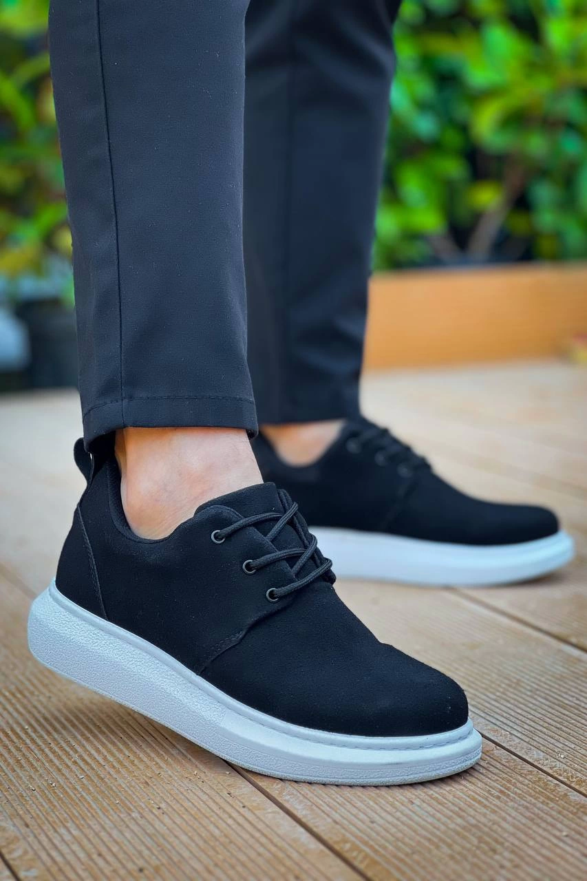 Premium  Siyah Süet Bağcıklı  Günlük Erkek  Ayakkabı