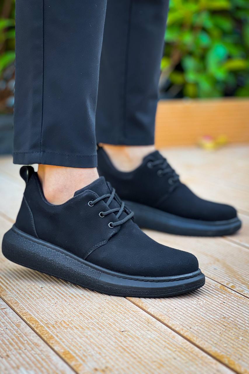 ZRK-X003 Yüksek Kalite Siyah Süet Bağcıklı Günlük Erkek Casual Ayakkabı
