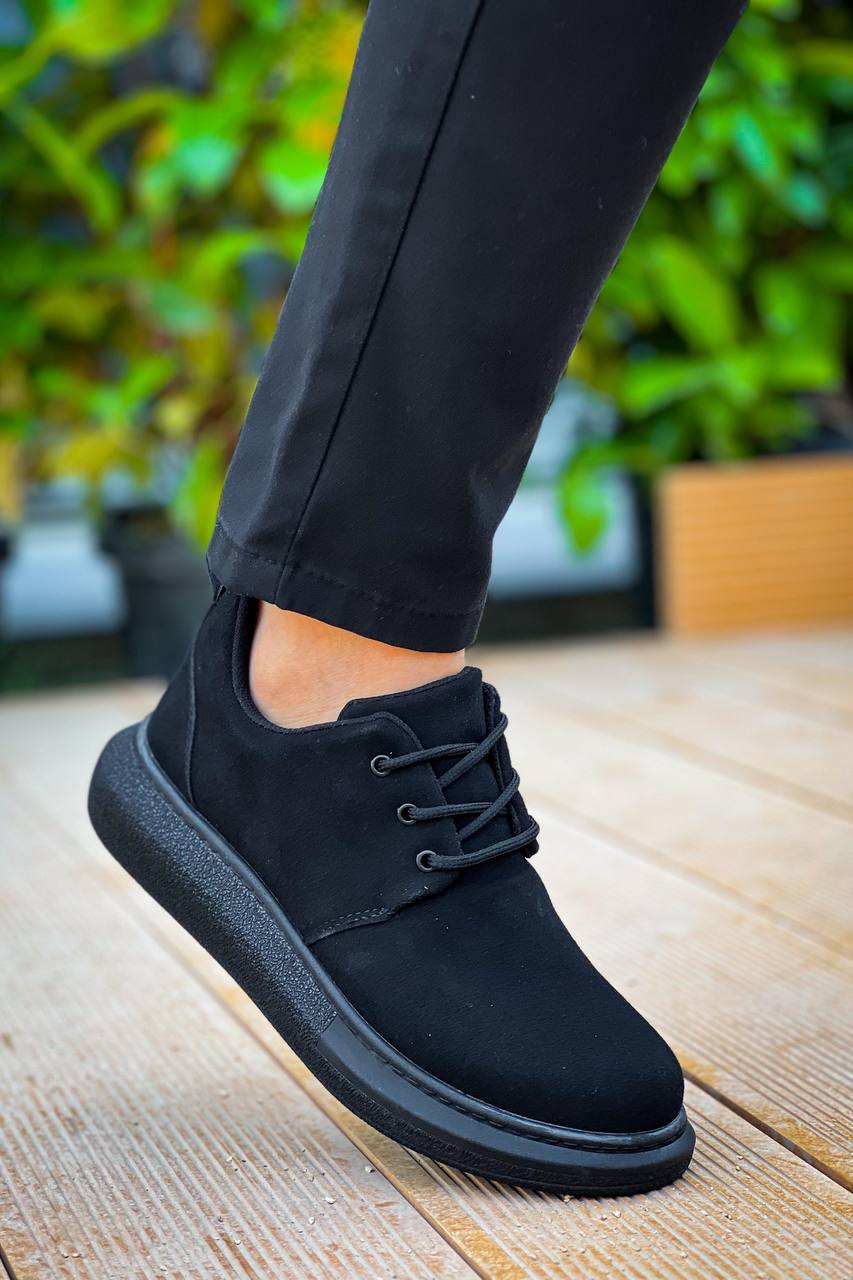 ZRK-X003 Yüksek Kalite Siyah Süet Bağcıklı Günlük Erkek Casual Ayakkabı