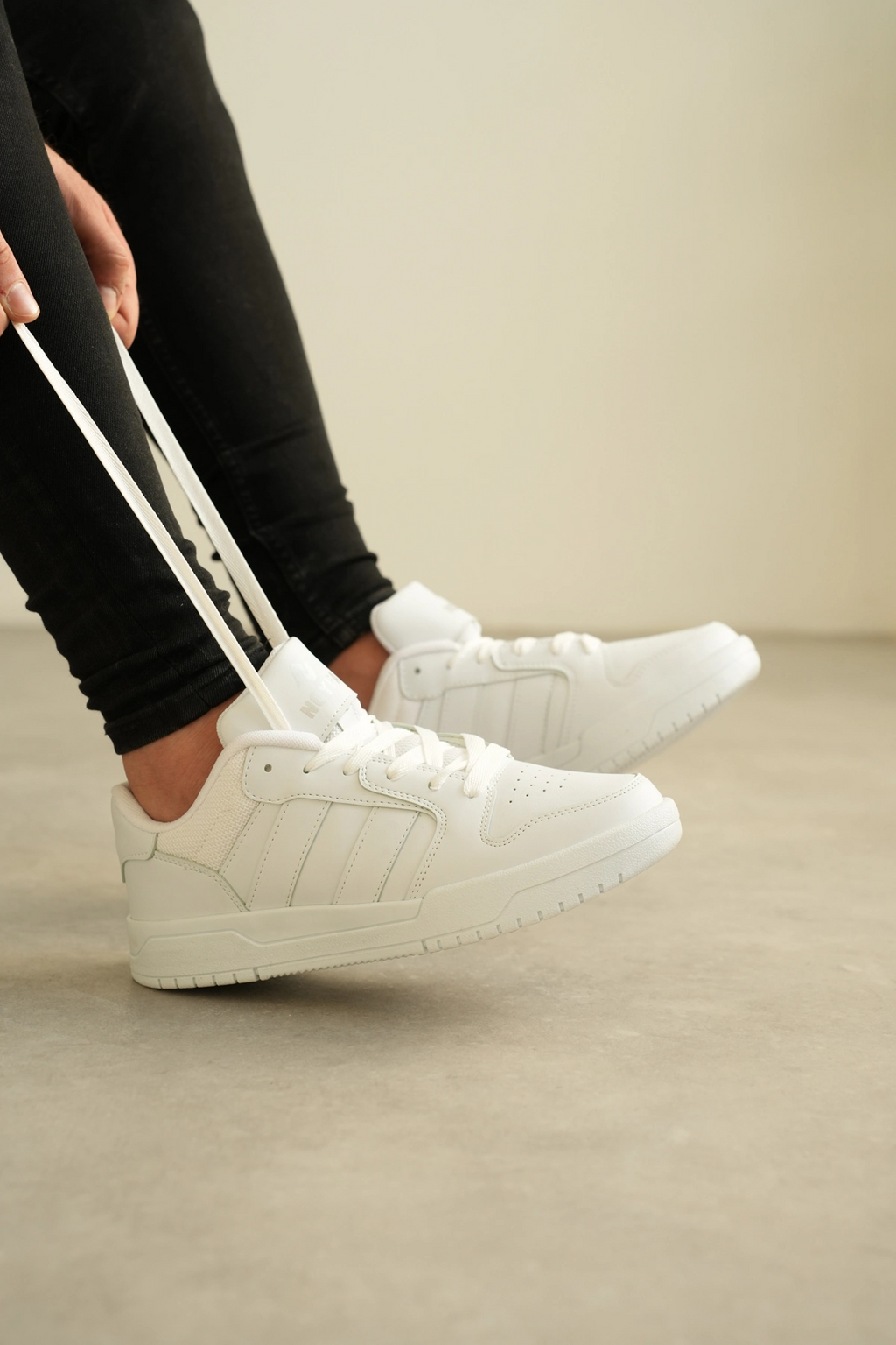 ZRK-013 Premium Çizgili Beyaz Günlük Erkek Sneakers