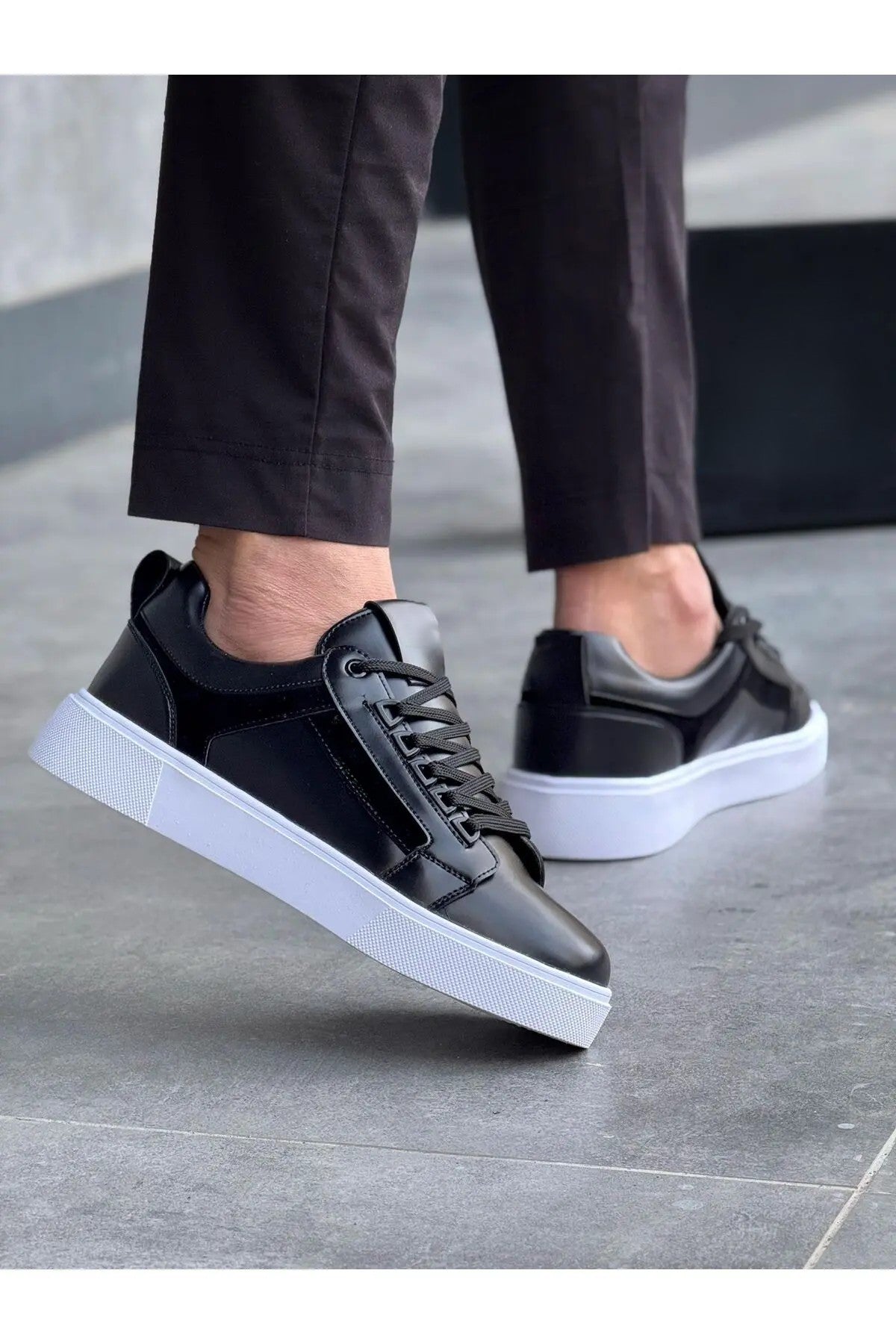 ZRK-015 Yüksek Kalite Siyah Beyaz Günlük Erkek Sneaker