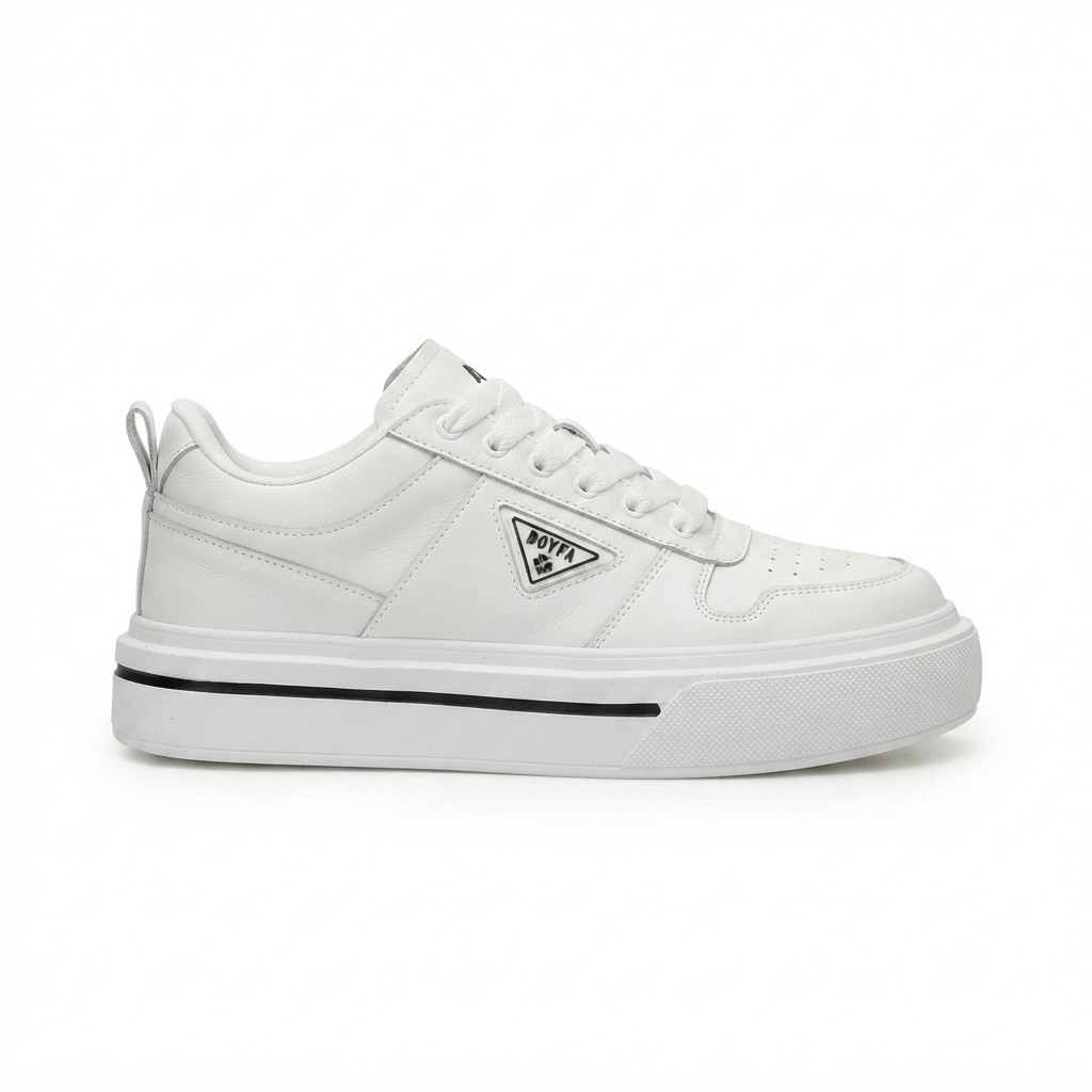 ZRK-04 Yüksek Kaliteli Premium Kalın Taban Beyaz Ortopedik Erkek Sneakers