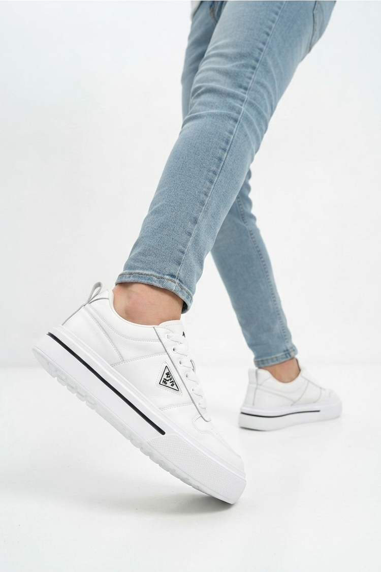 ZRK-04 Yüksek Kaliteli Premium Kalın Taban Beyaz Ortopedik Erkek Sneakers