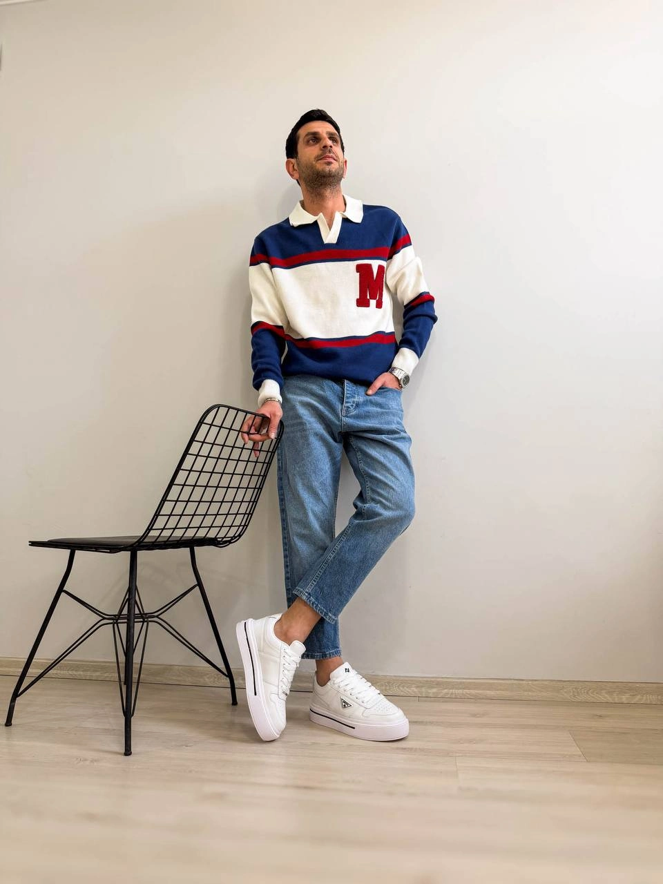 ZRK-04 Premium Kalite Beyaz Kalın Taban Erkek Sneakers