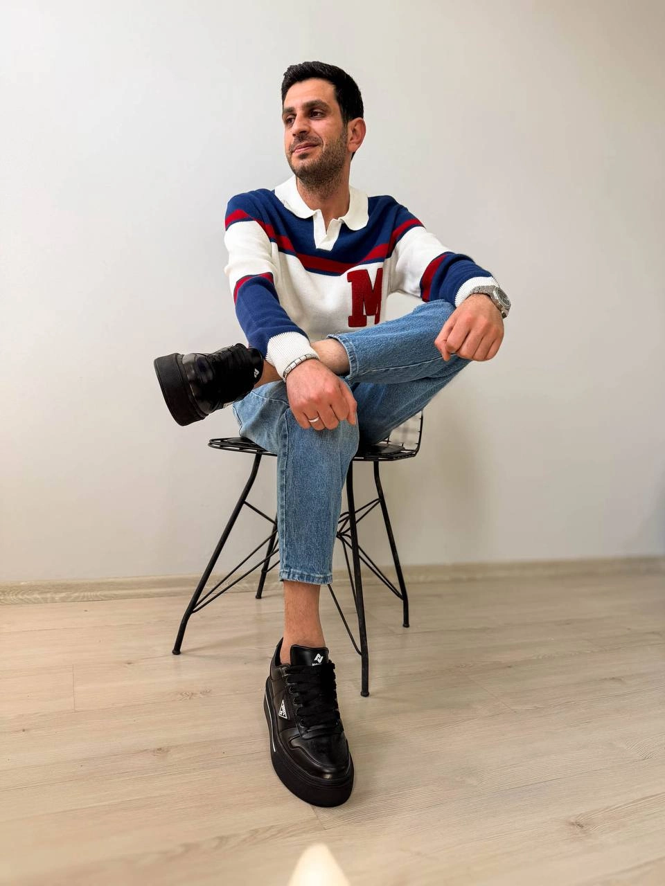 ZRK-04 Premium Kalite Beyaz Kalın Taban Erkek Sneakers
