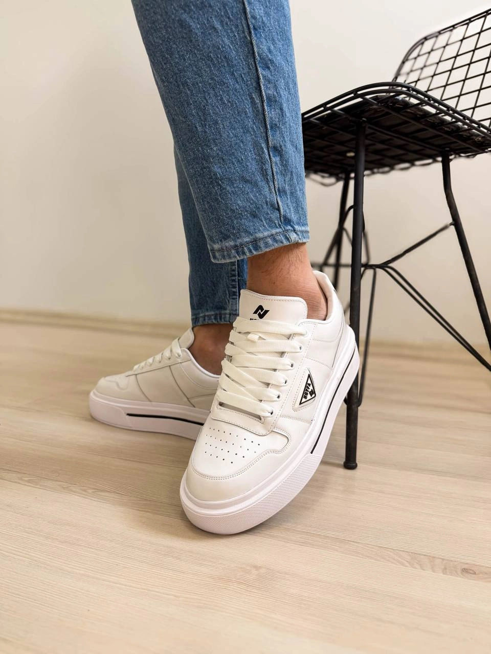 ZRK-04 Premium Kalite Beyaz Kalın Taban Erkek Sneakers