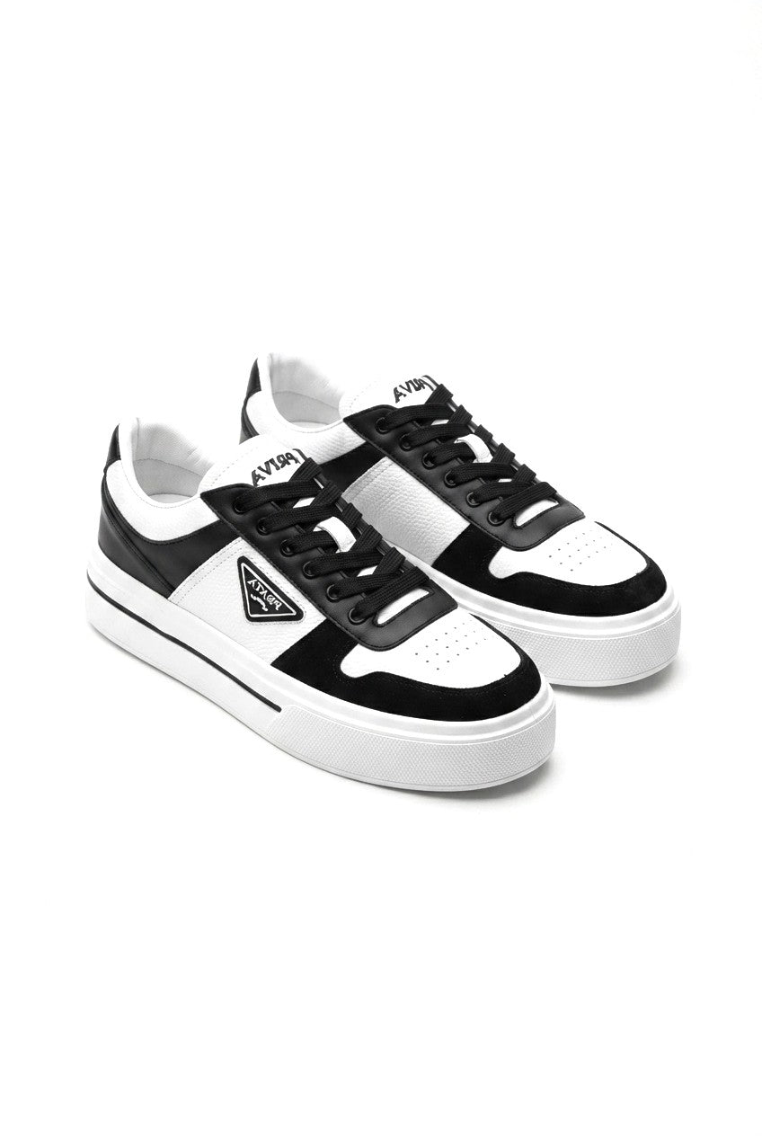 ZRK-04 Yüksek Kaliteli Premium Kalın Taban Beyaz Siyah Ortopedik Erkek Sneakers