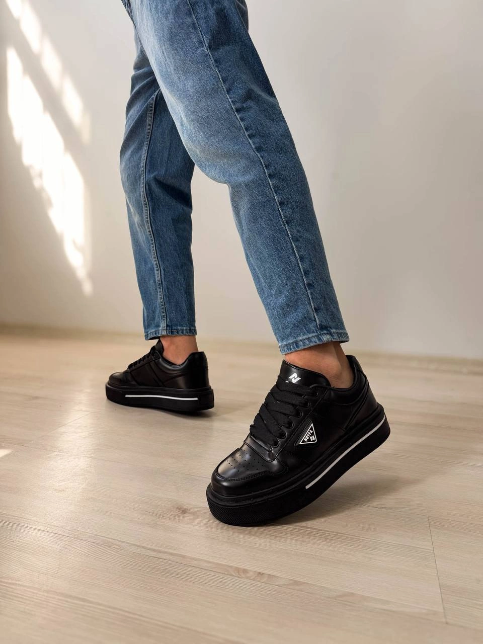 ZRK-04 Premium Kalite Siyah Kalın Taban Erkek Sneakers