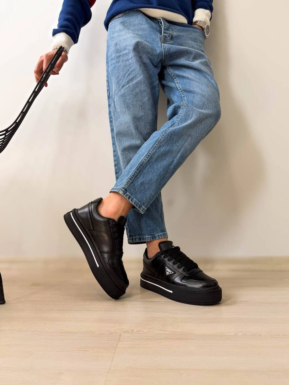 ZRK-04 Premium Kalite Siyah Kalın Taban Erkek Sneakers