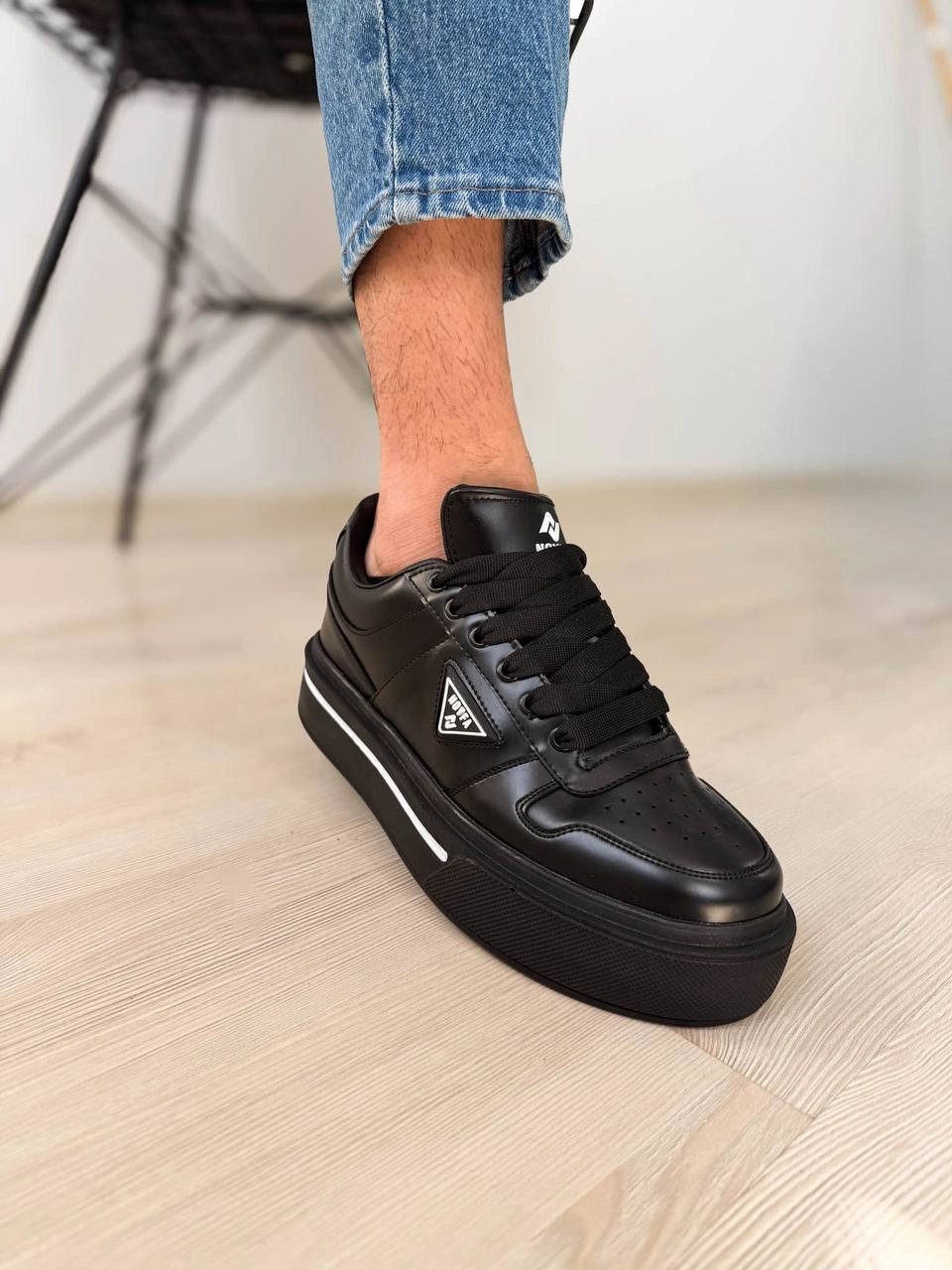 ZRK-04 Premium Kalite Siyah Kalın Taban Erkek Sneakers