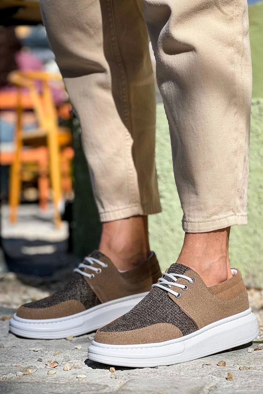 ZRN-042 Premium Bağcıklı Taba Casual Günlük Erkek Ayakkabı