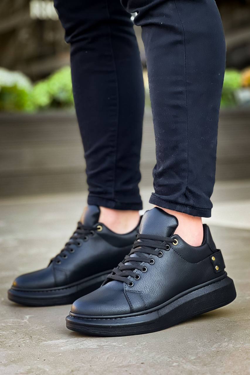 ZRK-X047 Premium Yüksek Kalite Kalın Taban Siyah Günlük Erkek Sneaker