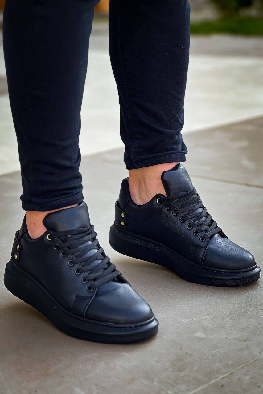 ZRK-X047 Premium Yüksek Kalite Kalın Taban Siyah Günlük Erkek Sneaker