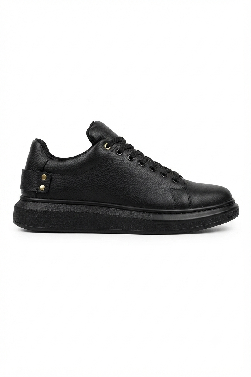 ZRK-X047 Premium Yüksek Kalite Kalın Taban Siyah Günlük Erkek Sneaker