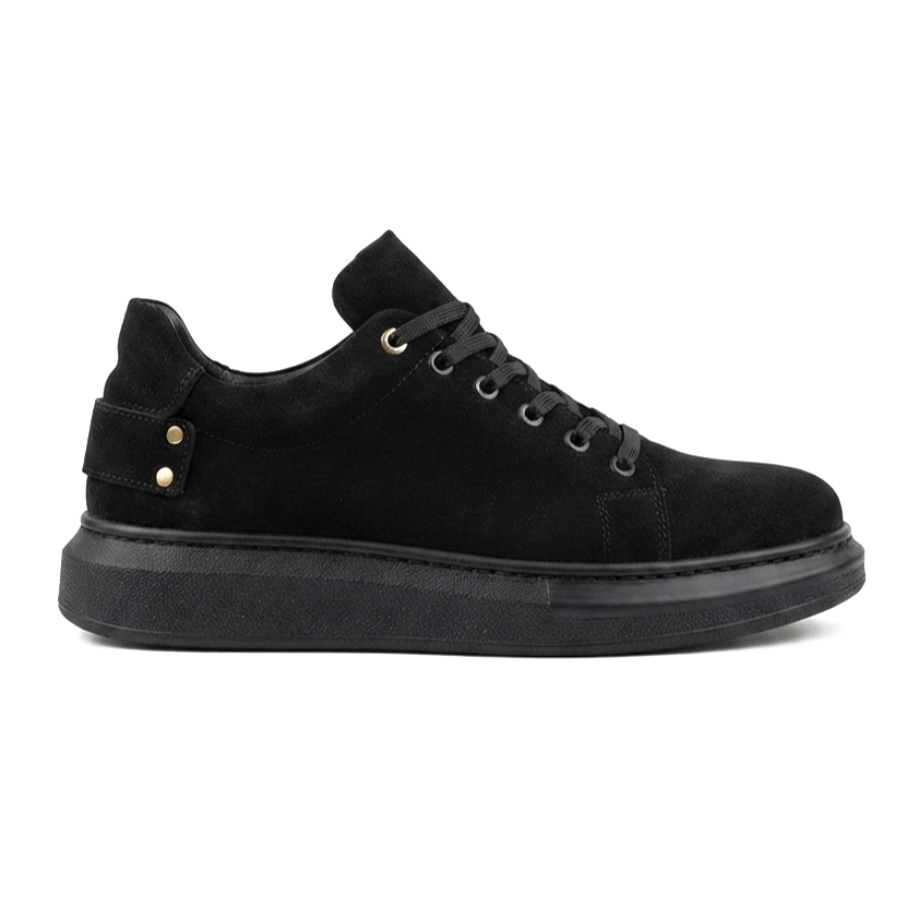 ZRK-X047 Premium Yüksek Kalite Kalın Taban Siyah Süet Günlük Erkek Sneaker