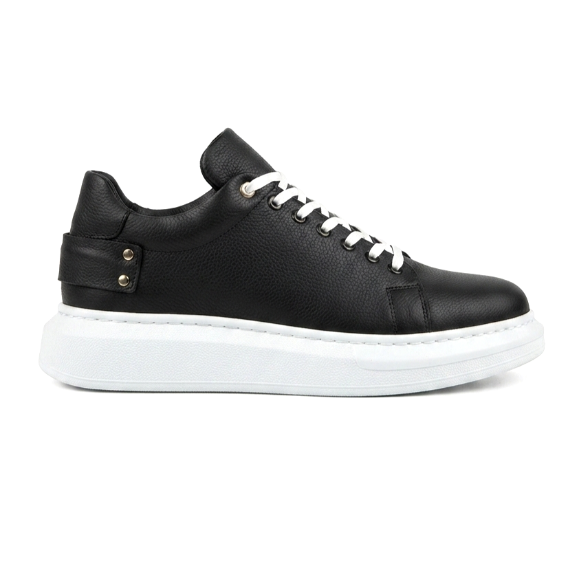 ZRK-047 Premium Yüksek Kalite Kalın Taban Siyah Beyaz Crocodile Günlük Erkek Sneaker