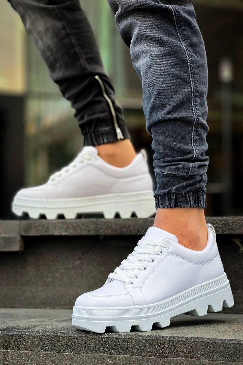 ZRN-056 Traktör Taban Beyaz Günlük Spor Ayakkabı