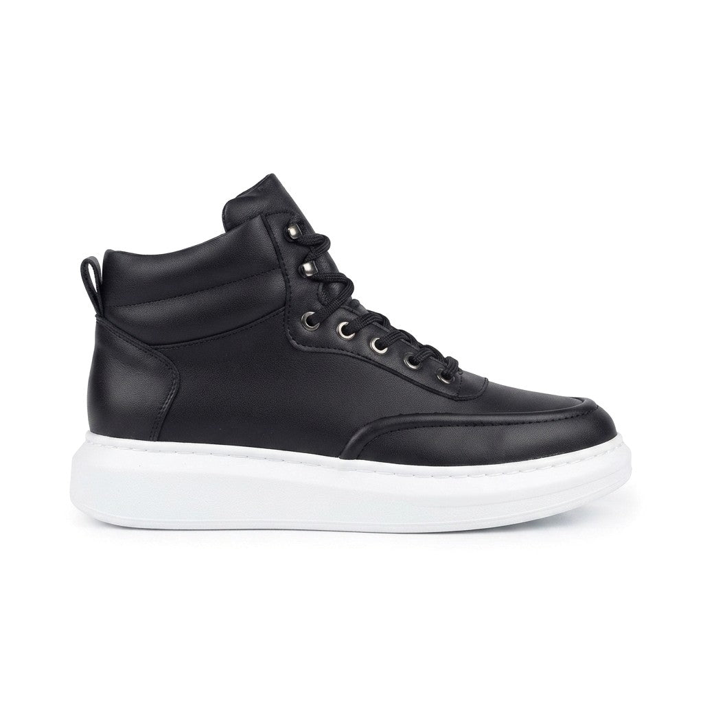 ZRK-X0994 Premium Black and White High-Sole Men's Lace-Up Sport Boot
